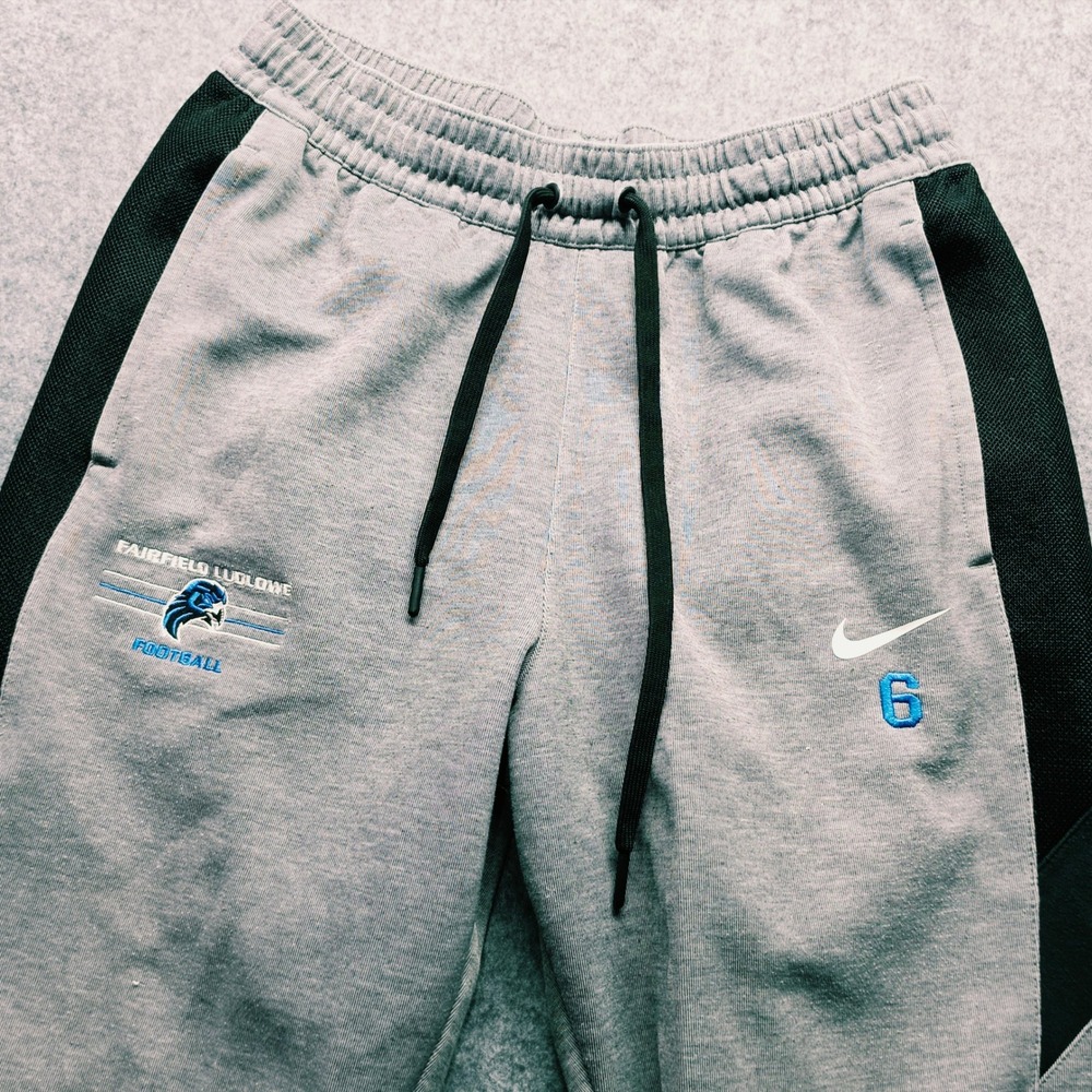 Nike Fairfield Ludlowe Football Joggers Mens Gray Black Mesh Sweatpants Size M